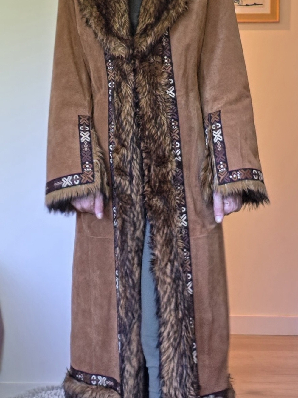 Rare Vintage Gem - Gallery Suede Penny Lane Coat with Faux Fur Trim - Picture 2 of 7